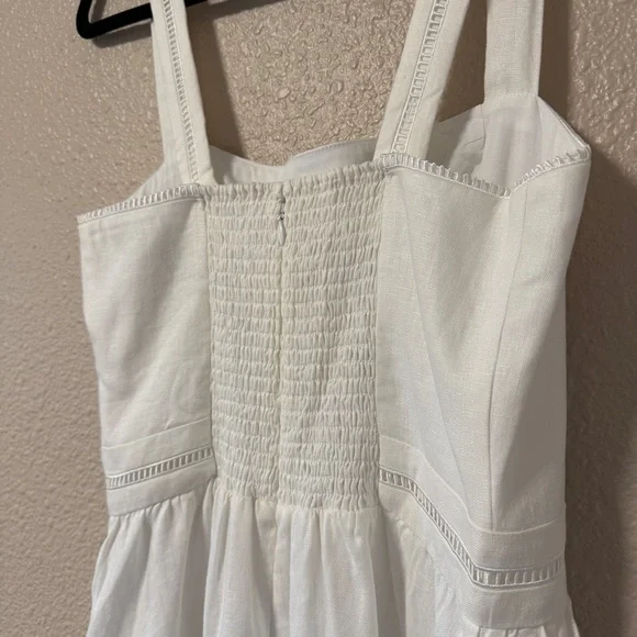 NWOT Reformation Everett Linen Midi Dress White A-Line Summer Vacation 8 - Picture 8 of 11